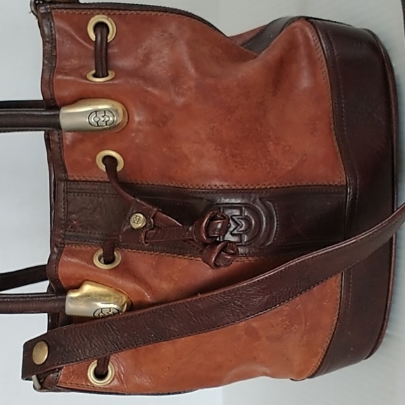 Marino Orlandi Italian Leather Vintage Bucket Bag Shoulder Tote Crossbody - Picture 7 of 16